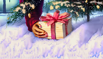 Christmas Box beneath a tree