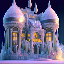The enchanting palace of crystal and frost
