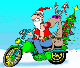 Santa on a Harley - Christmas